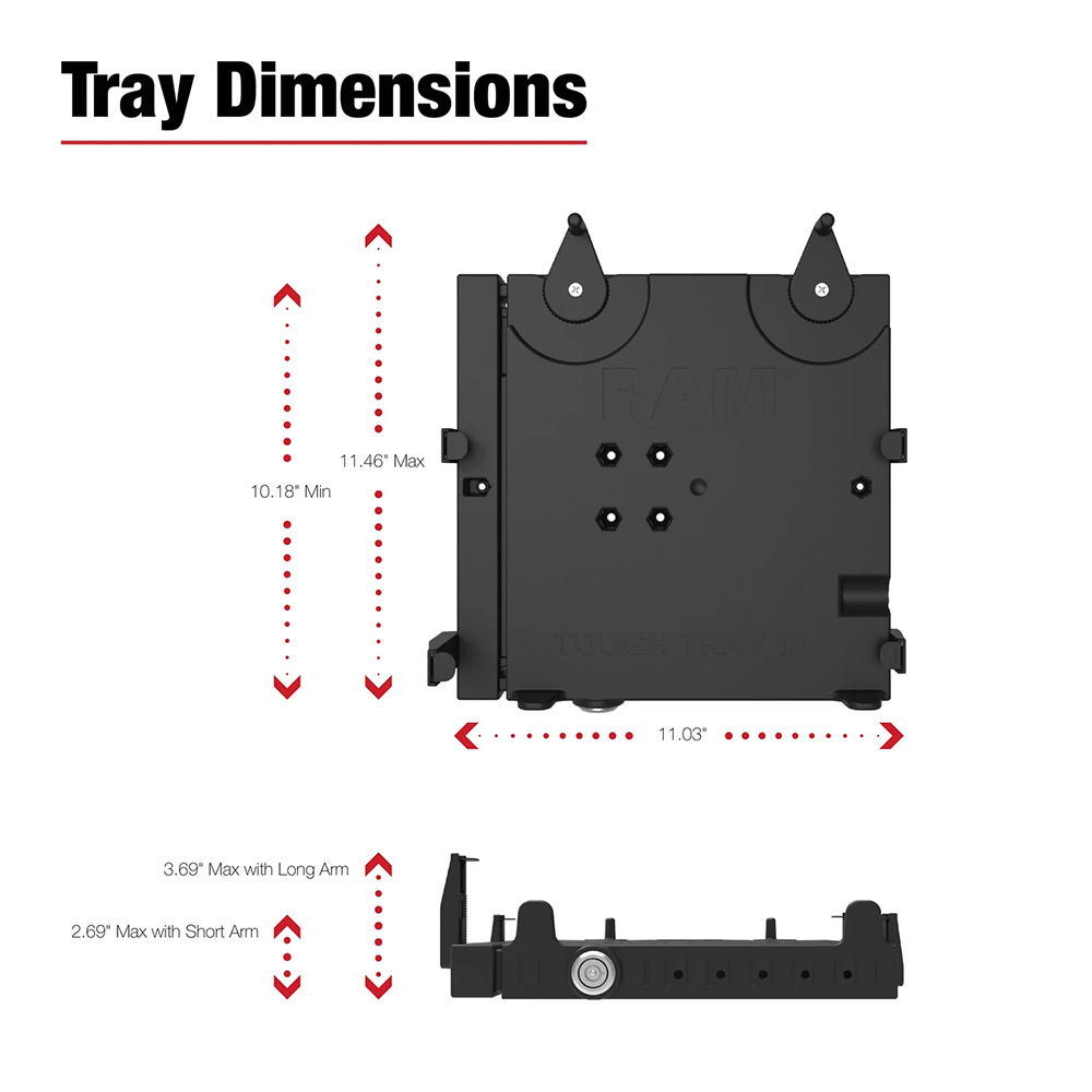 RAM Mount RAM NoDrill Universal Laptop Mount fHeavy Duty Trucks RAMVB168SW3