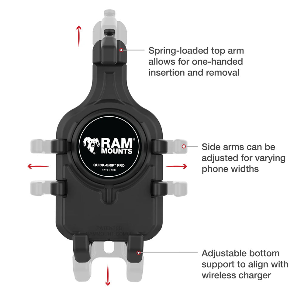 Ram Mount RAM QuickGrip Pro Phone Holder wBall  Vibration Damper RAMHOLPD5BVU