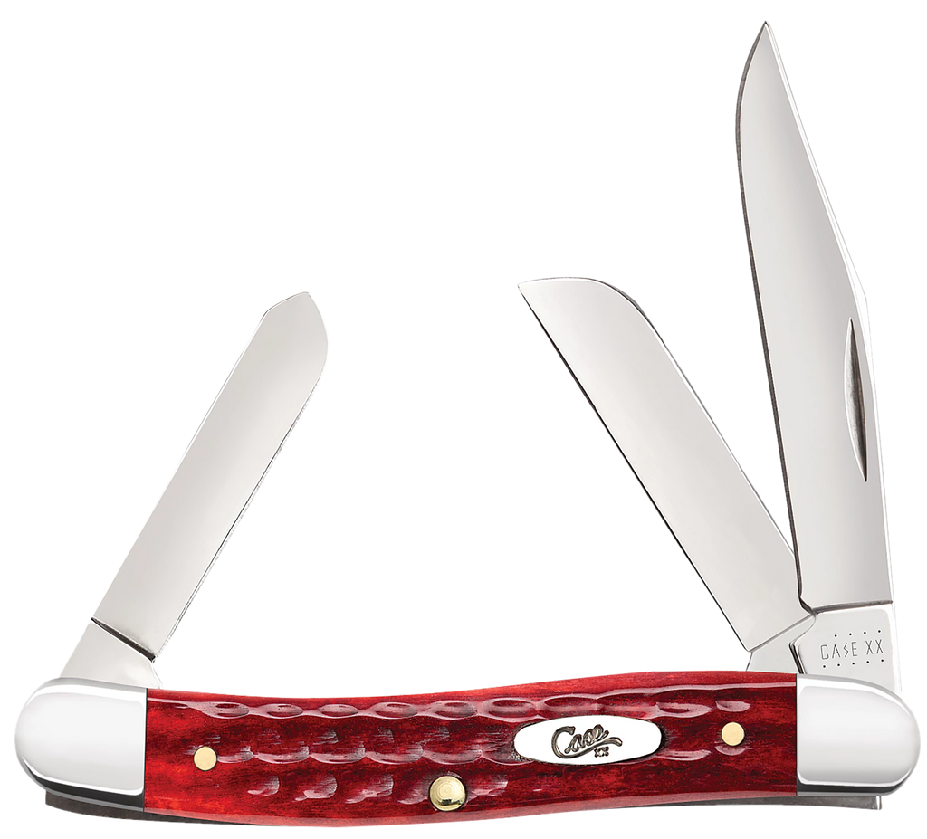 CASE 00786 POCKET WORN OLD RED BONE CORN COB JIG STOCKMAN