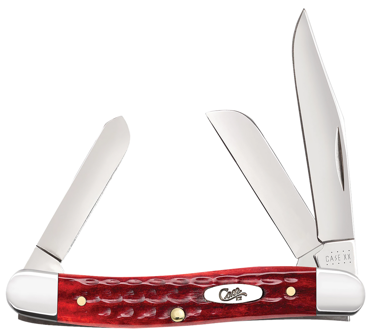 CASE 00786 POCKET WORN OLD RED BONE CORN COB JIG STOCKMAN