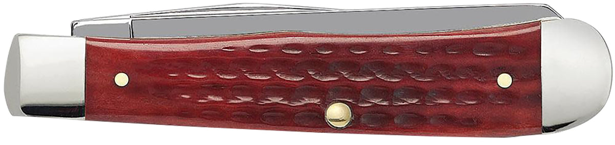 Case 00783 Trapper Medium Corn Cob Jigged Old Red Bone Handle