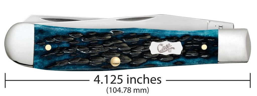 Case 51850 Pocket Worn Peach Seed Jig Mediterranean Blue Bone Trapper