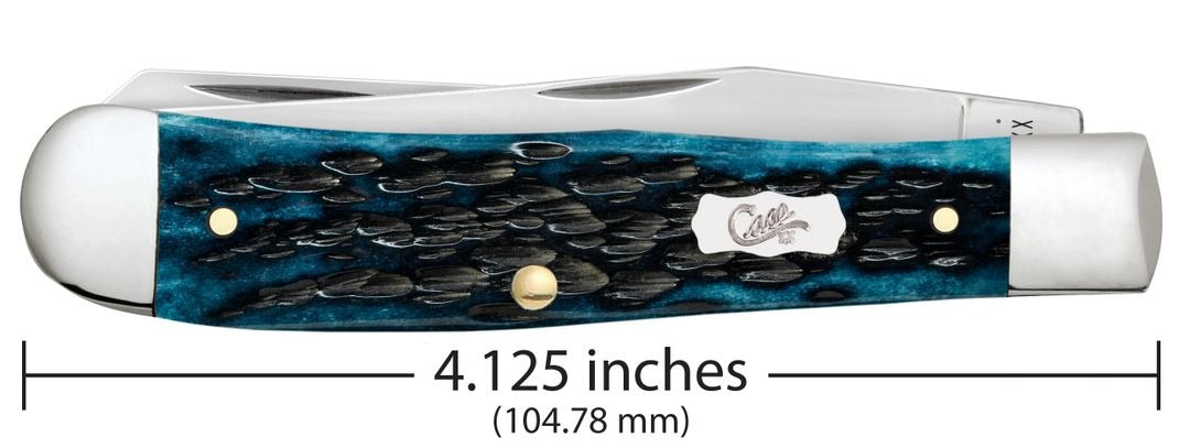 Case 51850 Pocket Worn Peach Seed Jig Mediterranean Blue Bone Trapper