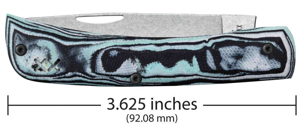 Case Seafoam Green Burl G-10 Sod Buster Jr/pocket clip