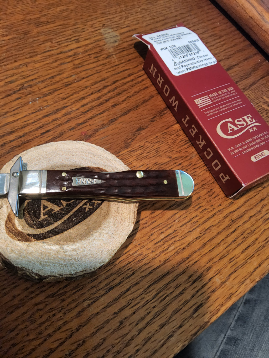 Case Cheetah Cub 55236 Pocket Worn Mahogany Bone Corn Cob Jig