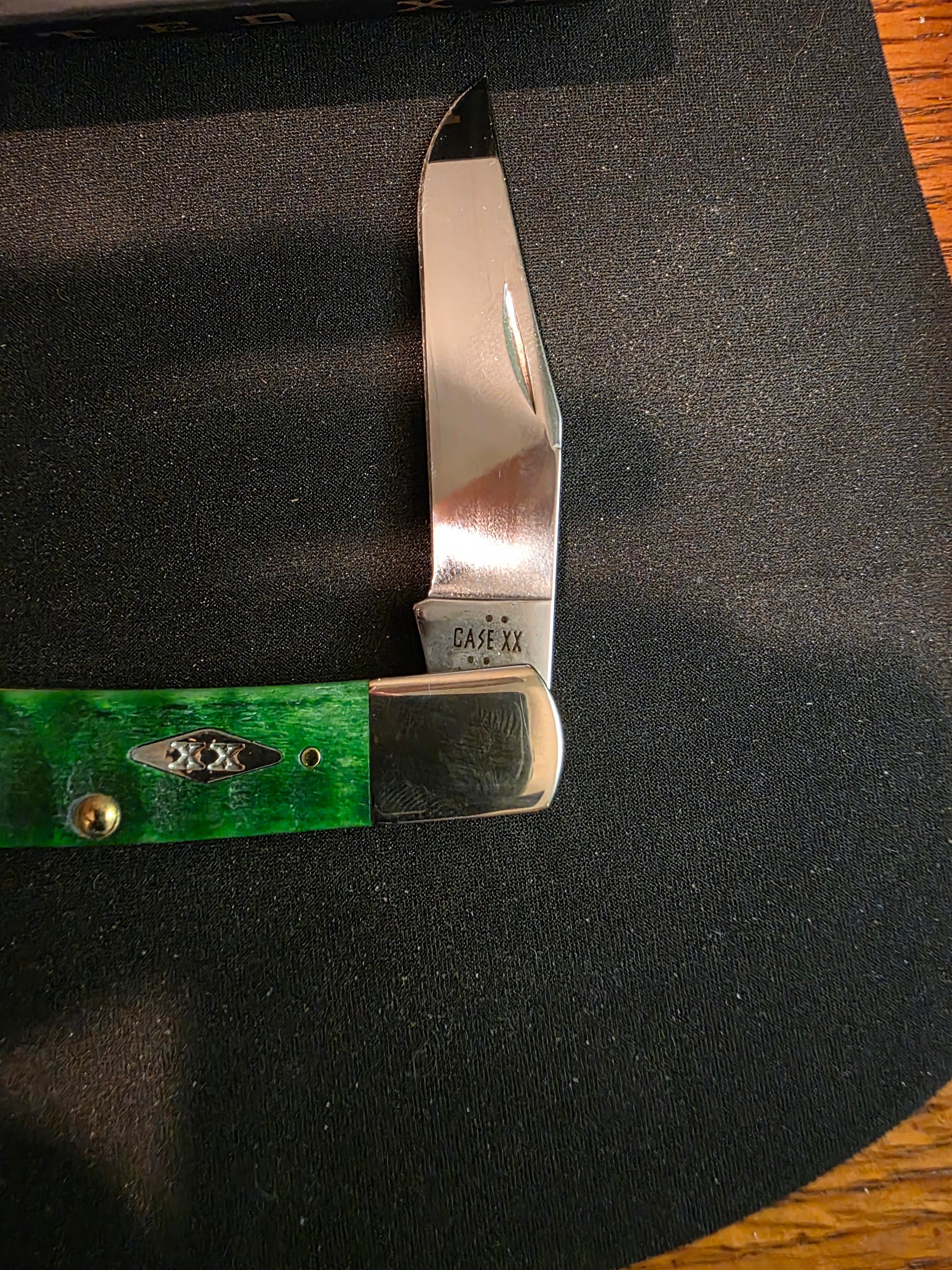 Case Axe Handle Gator Jigged Bright Green Bone 11445
