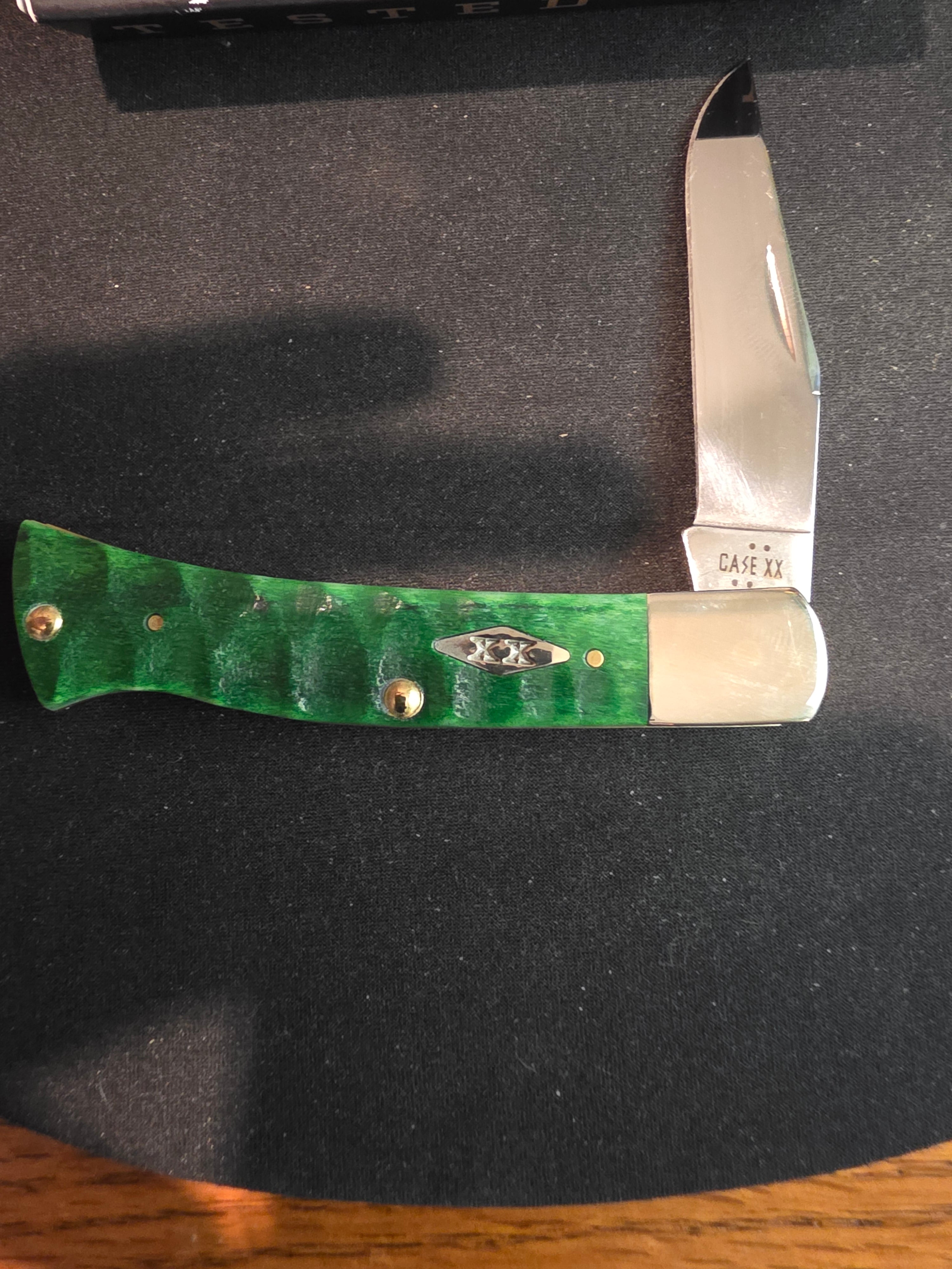 Case Axe Handle Gator Jigged Bright Green Bone 11445