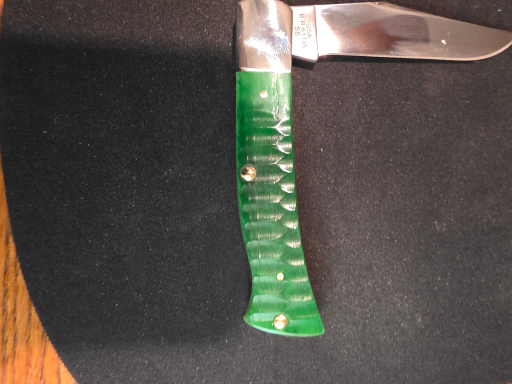 Case Axe Handle Gator Jigged Bright Green Bone 11445