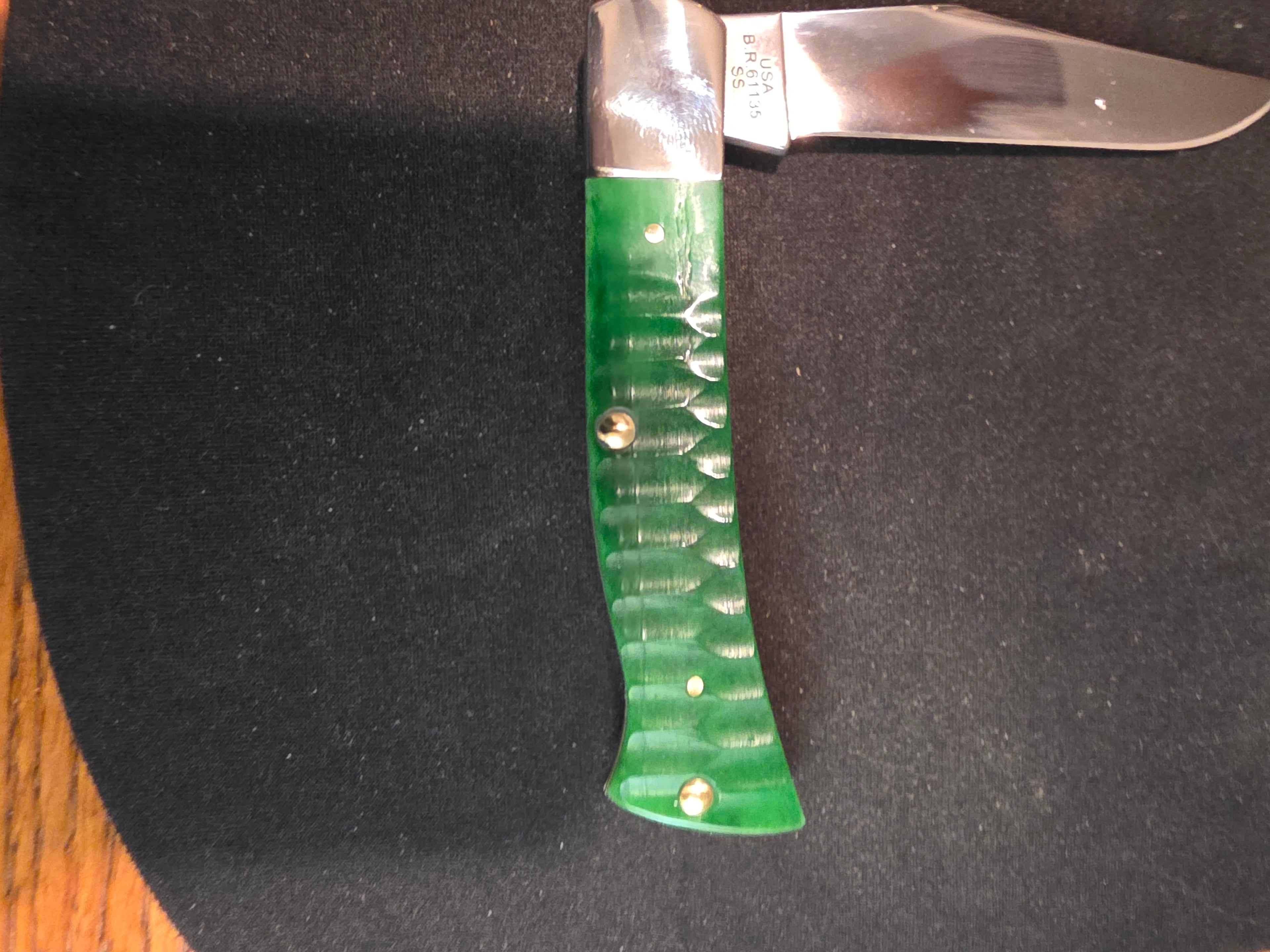 Case Axe Handle Gator Jigged Bright Green Bone 11445