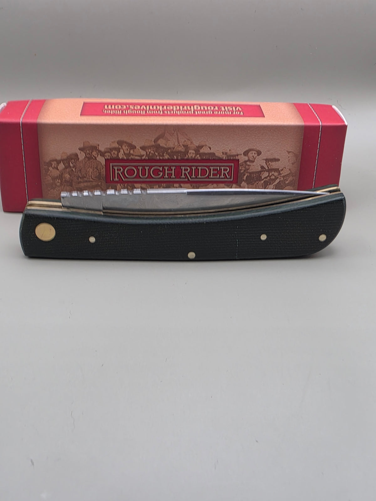 Custom Rough Rider RR2779 Work Knife – OD Green Dyed Burlap Micarta