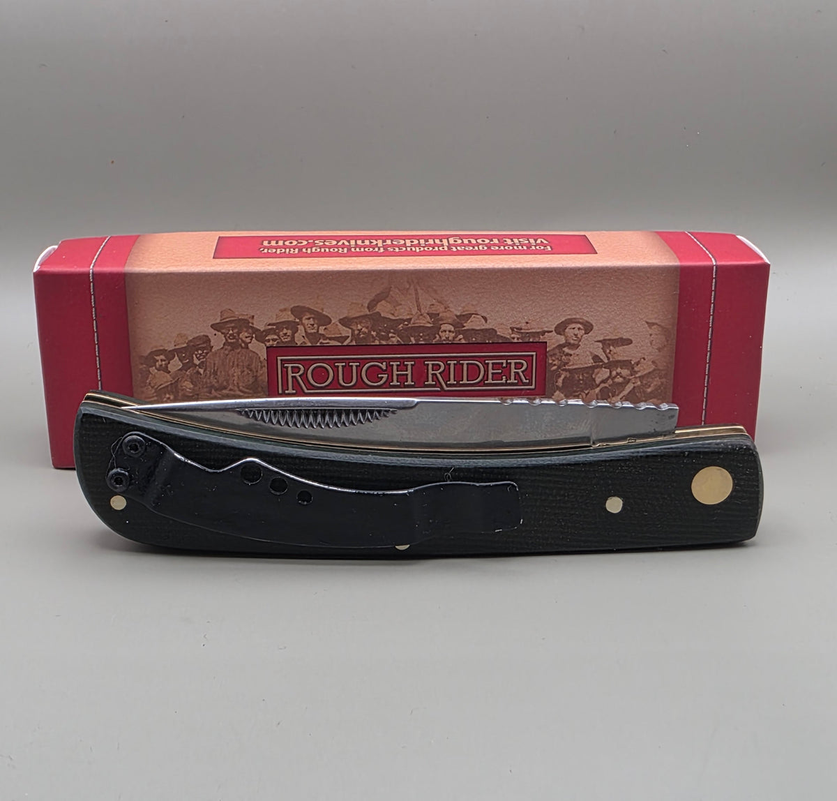 Custom Rough Rider RR2779 Work Knife – OD Green Dyed Burlap Micarta