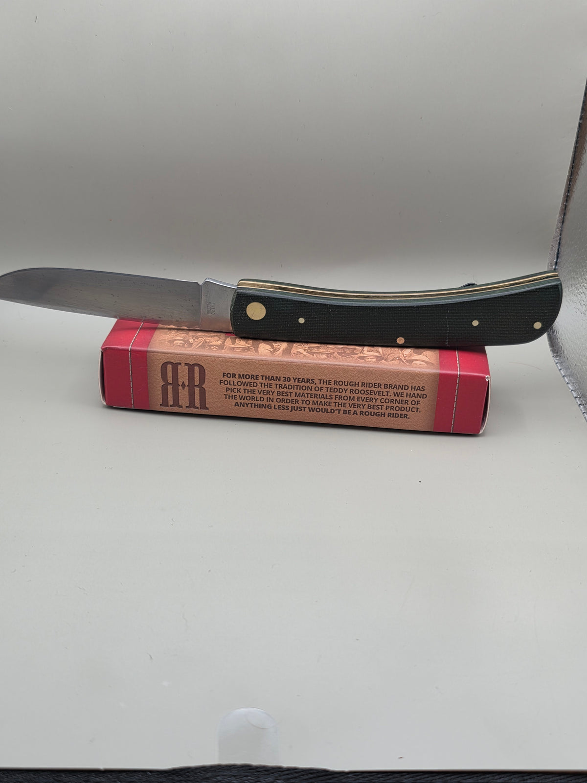 Custom Rough Rider RR2779 Work Knife – OD Green Dyed Burlap Micarta