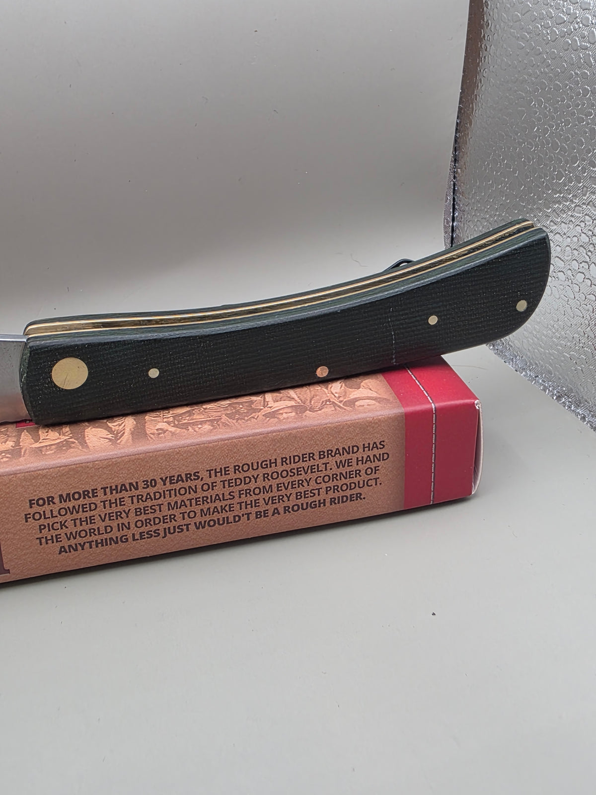 Custom Rough Rider RR2779 Work Knife – OD Green Dyed Burlap Micarta