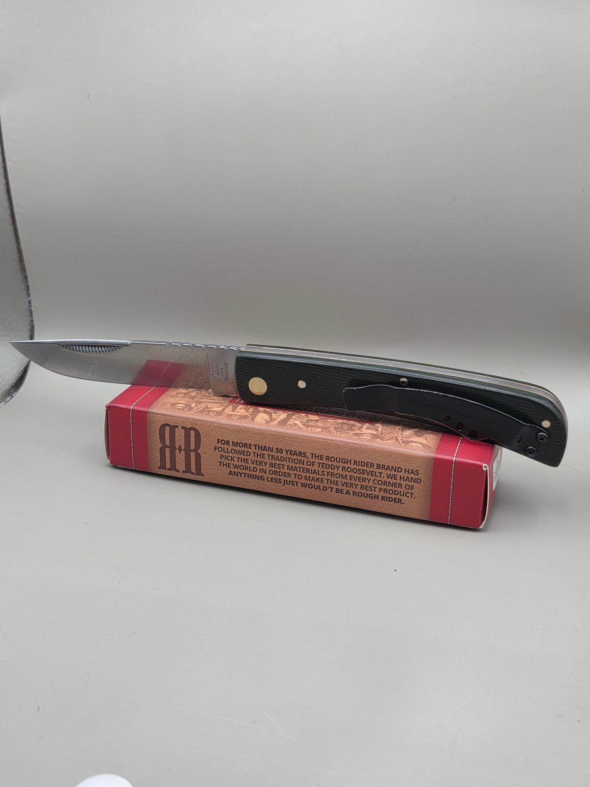 Custom Rough Rider RR2779 Work Knife – OD Green Dyed Burlap Micarta