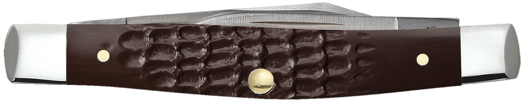 CASE 00083 BROWN SYNTHETIC SMALL PEN Brown Jigged Synthetic Handle