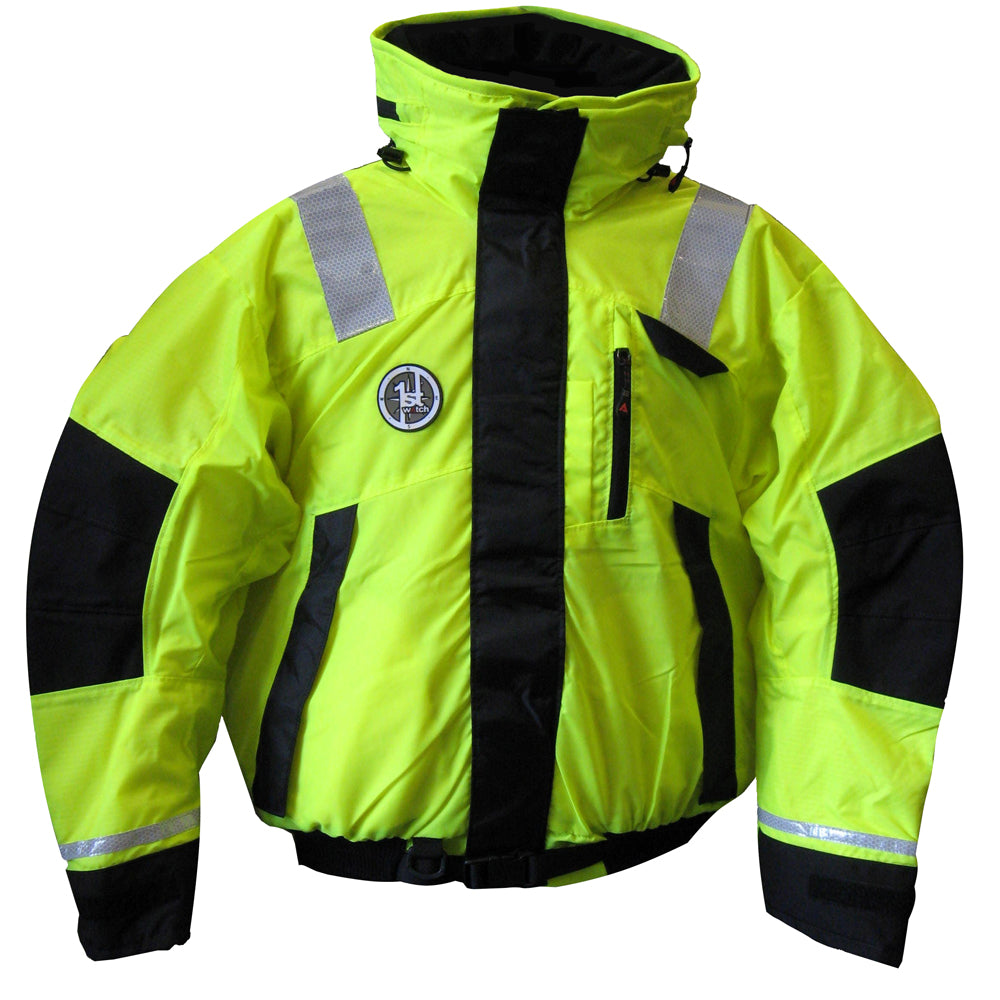 First Watch AB1100 Flotation Bomber Jacket  HiVis YellowBlack  XL  AB1100HVXL