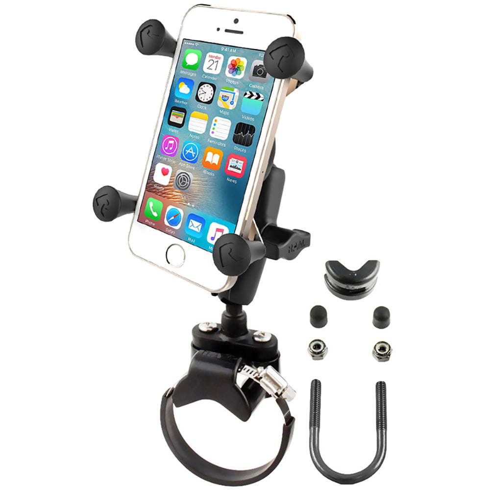 RAM Mount Strap Clamp Roll Bar Mount wUniversal XGrip CelliPhone Cradle RAMB2312UN7U