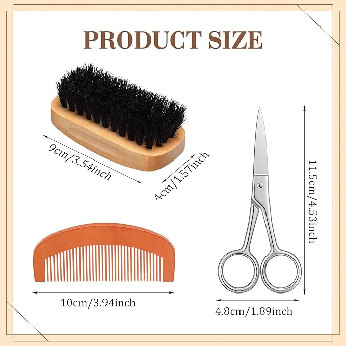 The Chief's kit Beard Care & Grooming Kit - 3 Premium Balms + 4pc Tool Set