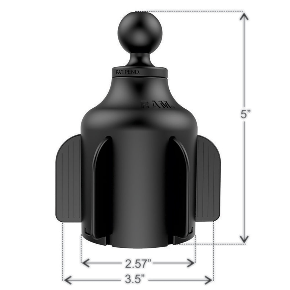 RAM Mount Stubby Cup Holder Mount wDouble Socket Arm RAPB2994201U