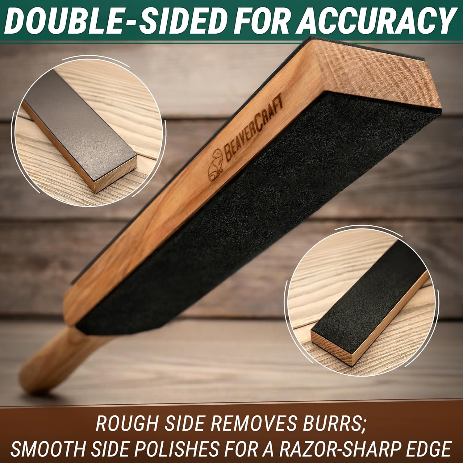 Leather Paddle Strop with Knife Comp