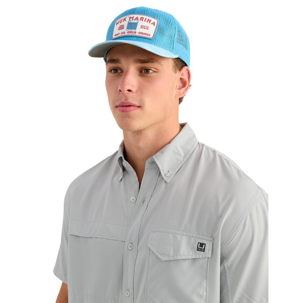Huk Tide Point Short Sleeve Button Down Shirt Seagull XL