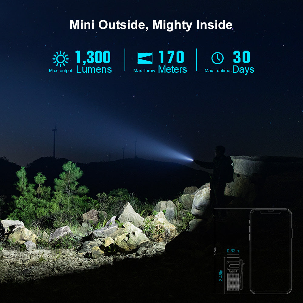 Olight Baton 4 Black EDC Flashlight