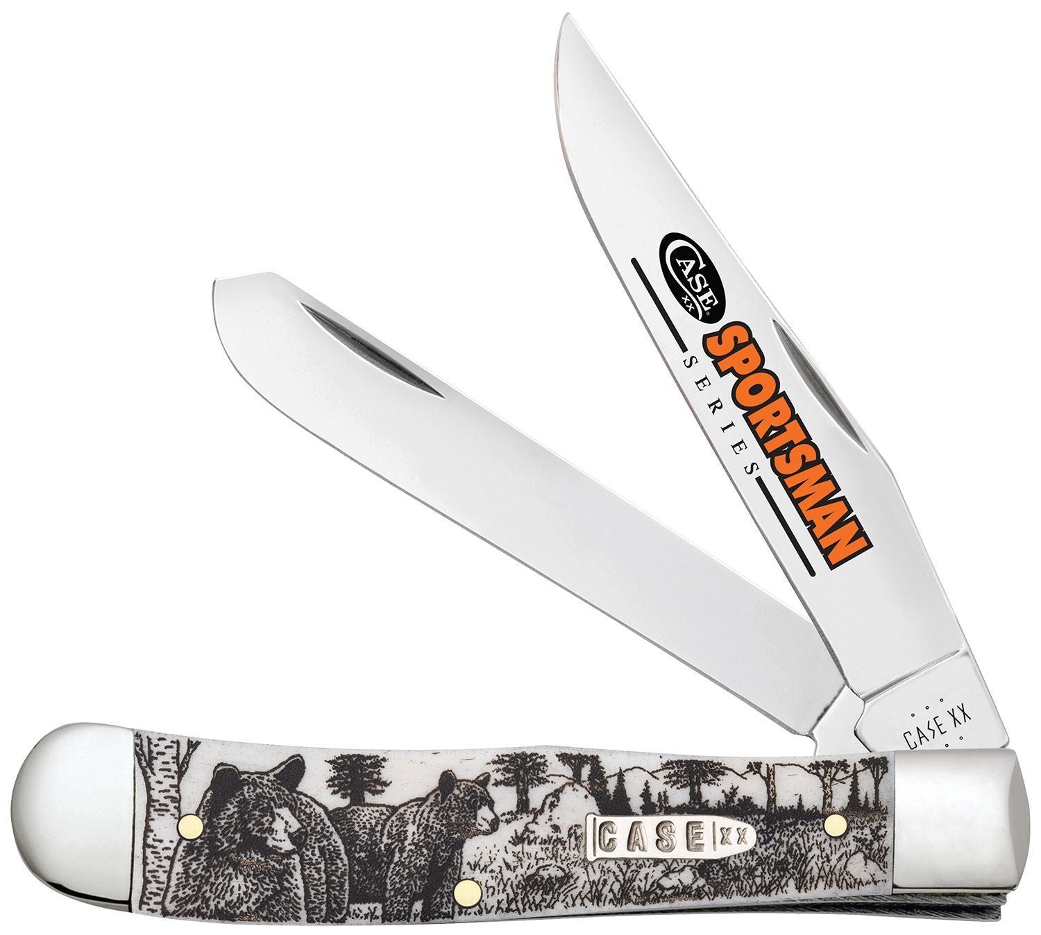 Case Bear Sportsman Trapper - Wildlife Engraved Traditional Folder