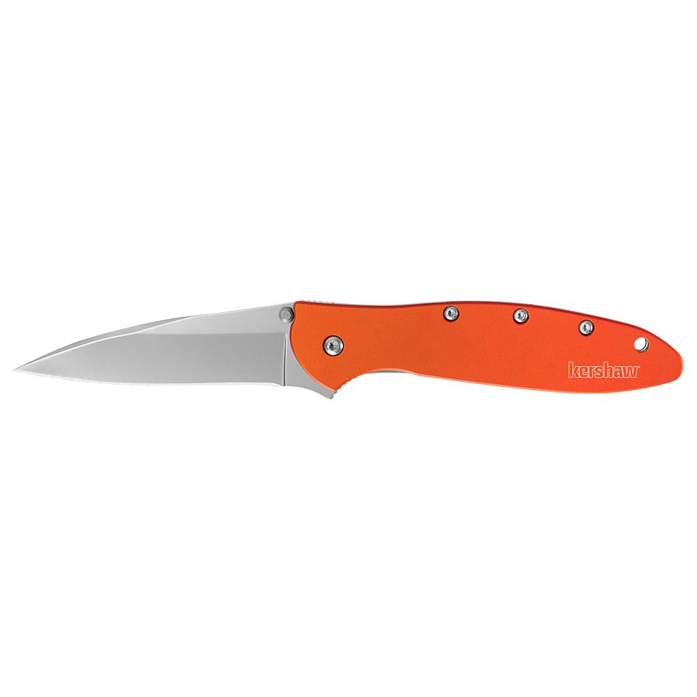 Kershaw Orange Leek Assisted Opening Knife (3" Stonewash)