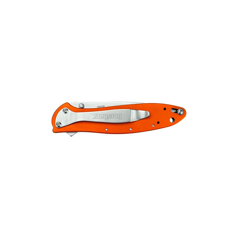 Kershaw Orange Leek Assisted Opening Knife (3" Stonewash)