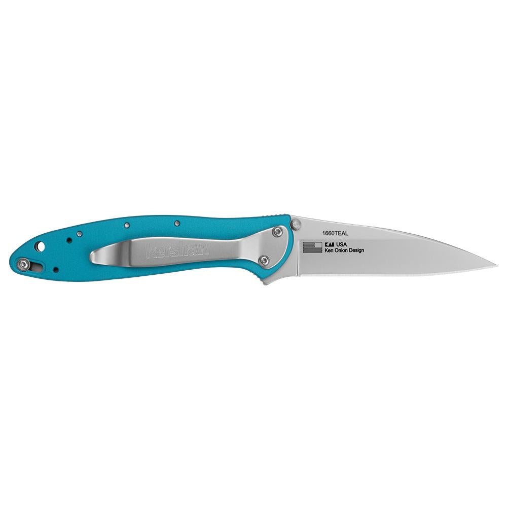 Kershaw Teal Leek Assisted Opening Knife (3" Stonewash)