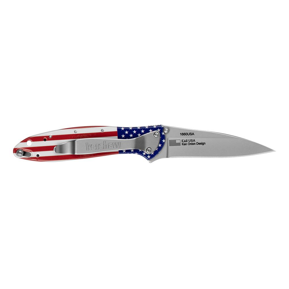 KERSHAW LEEK - ALUM USA FLAG/NIB