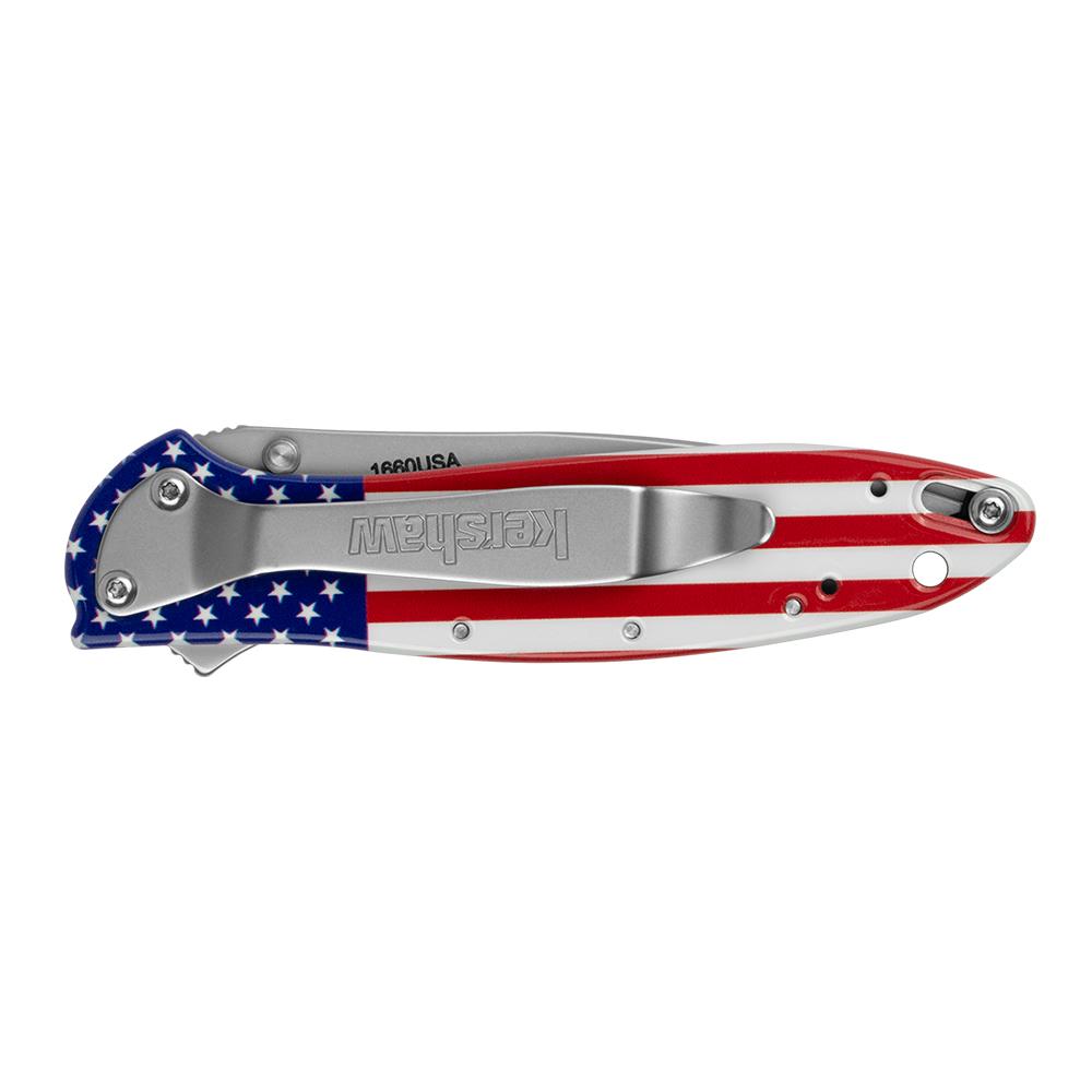KERSHAW LEEK - ALUM USA FLAG/NIB