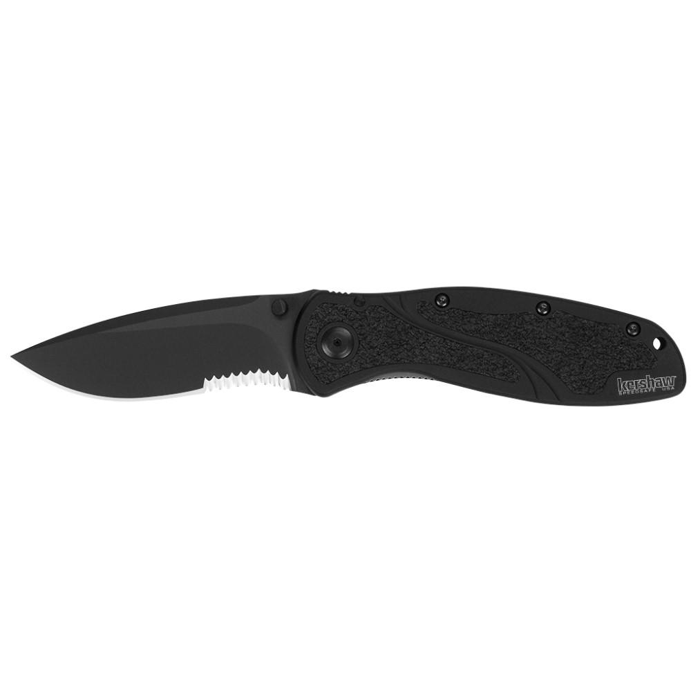 Kershaw Blur Assisted Opening Knife Black (3.375" Black Serr)