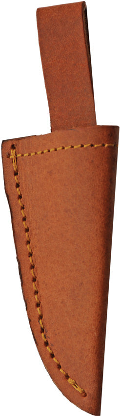 Brown leather knife sheath on a white background