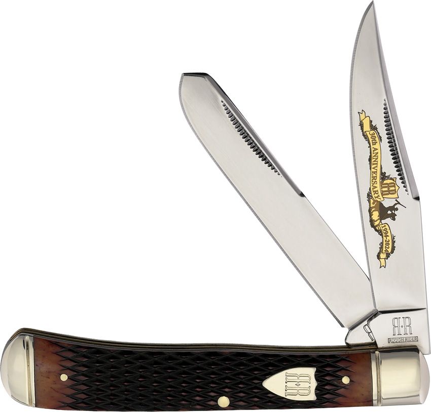 Rough Ryder 30th Anniversary Trapper Brown Bone Premium Traditional Folder
