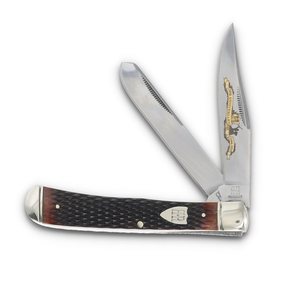 Rough Ryder 30th Anniversary Trapper Brown Bone Premium Traditional Folder