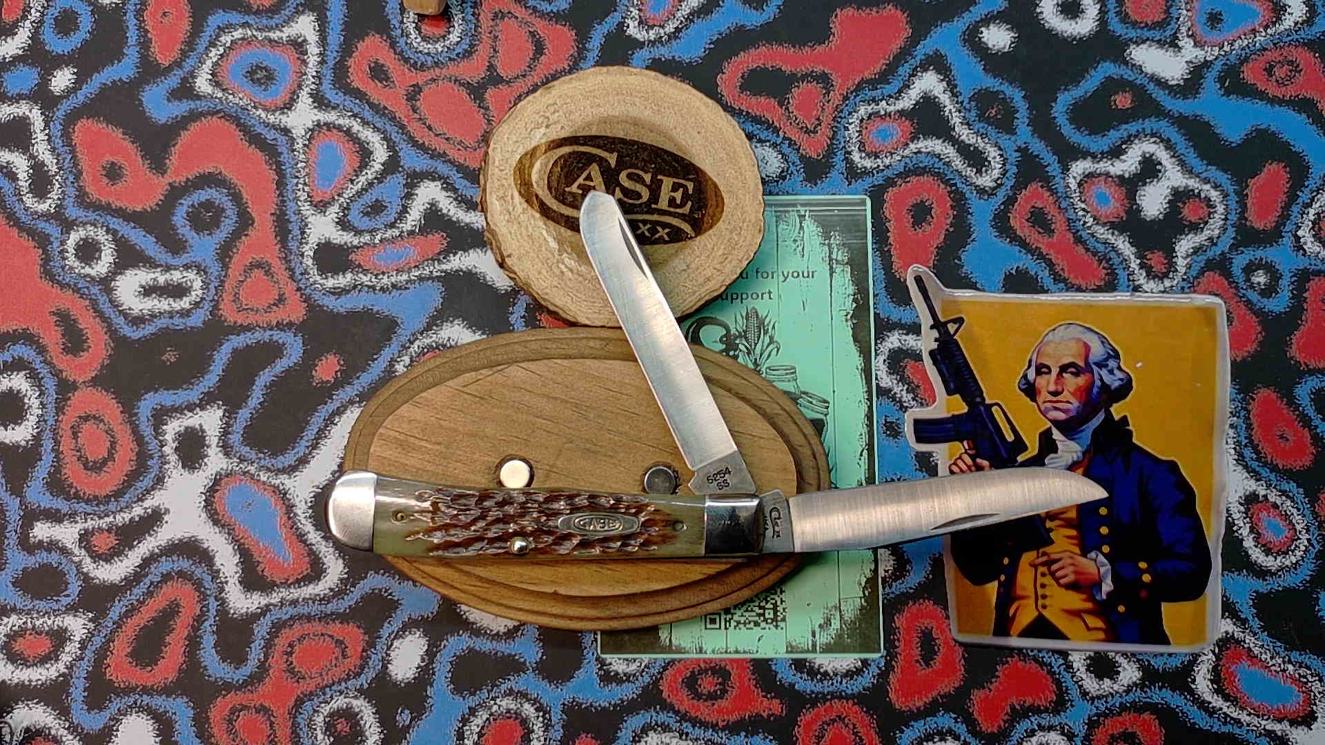 Vintage 1995 Case XX 6254 SS Trapper – Amber Jigged Bone- "Green Bone"