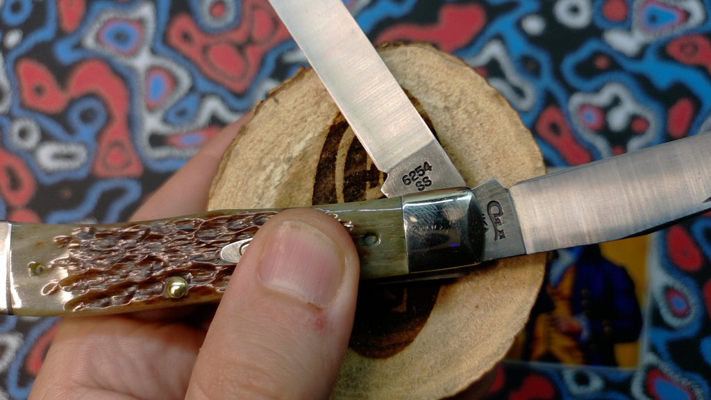 Vintage 1995 Case XX 6254 SS Trapper – Amber Jigged Bone- "Green Bone"