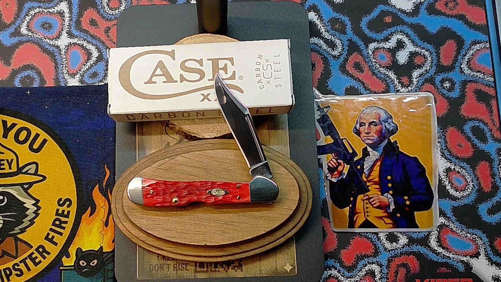🍒 Case XX 31954 Mini CopperLock - Dark Red Bone - 1095 Carbon Steel - NIB