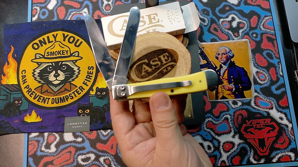 Case XX 30114 Trapper - Smooth Yellow Synthetic - 1095 Carbon Steel with Pocket Clip (NIB)