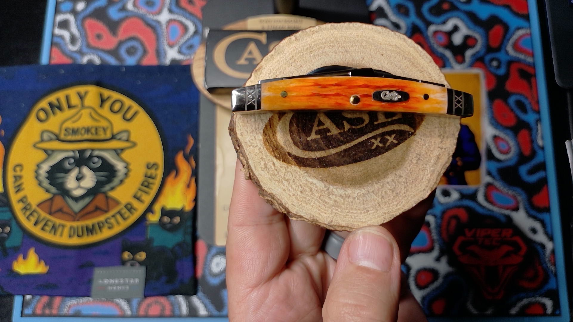 Case 2024 Small Congress  VAULT PATTERN CAYENNE BONE! NIB. Crandall Jigged handle, XX engraved bolsters. 4 Mirror Tru-Sharp Blades: Sheepsfoot, Spear, Pen, Coping. USA Rarity.