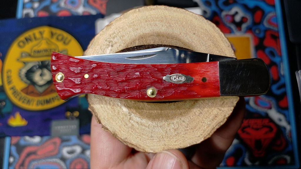 Case Knives Bill Ruple Axe Handle Dark Red Bone Folder (NIB)