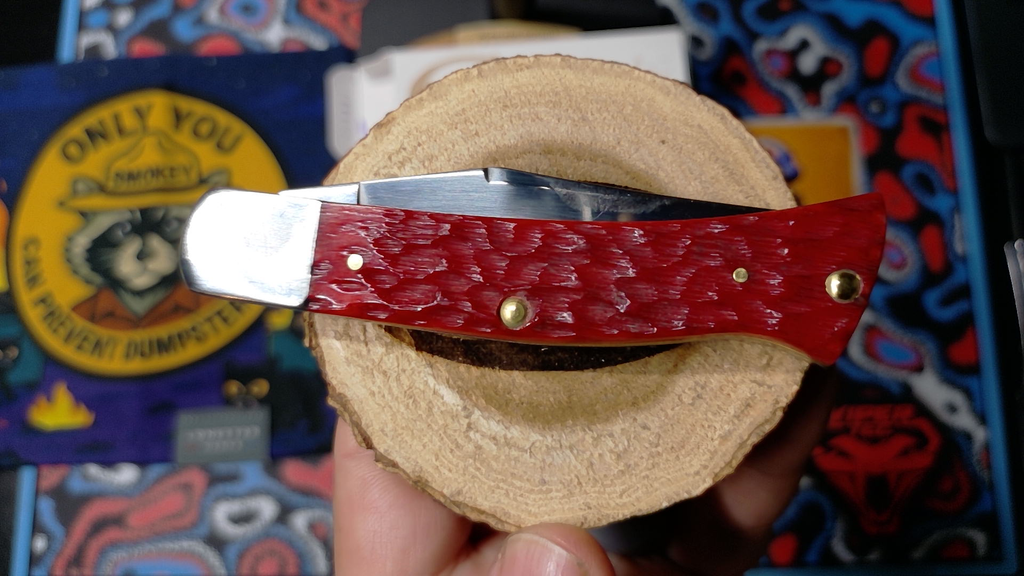 Case Knives Bill Ruple Axe Handle Dark Red Bone Folder (NIB)