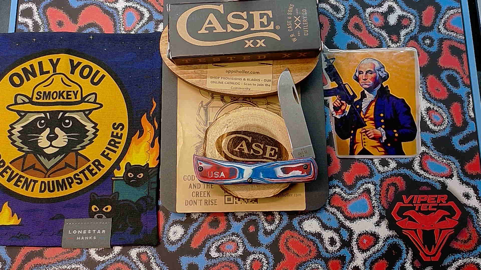 🟥⬜🟦 Case XX CA66386 Crossroads Sod Buster Jr S35VN - Red, White & Blue G-10 (NIB)