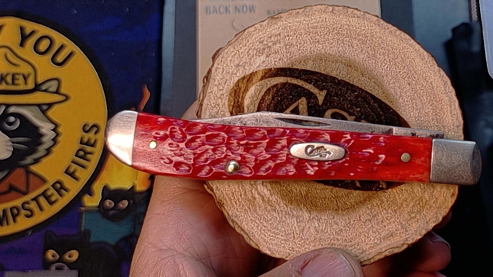 Case XX 2019 Slimline Trapper Dark Red Jigged Bone Pocket Tool 61048 CV