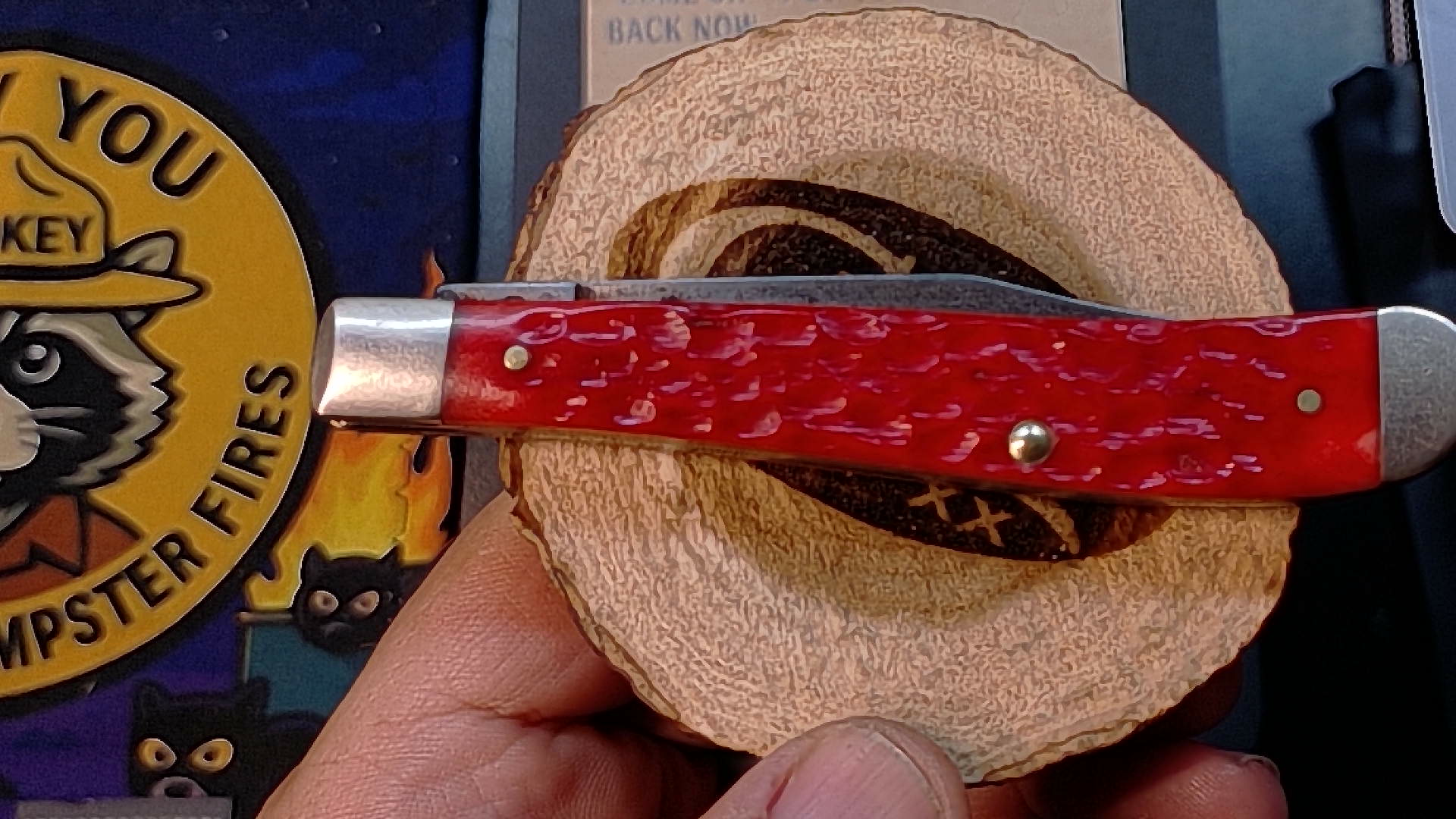 Case XX 2019 Slimline Trapper Dark Red Jigged Bone Pocket Tool 61048 CV