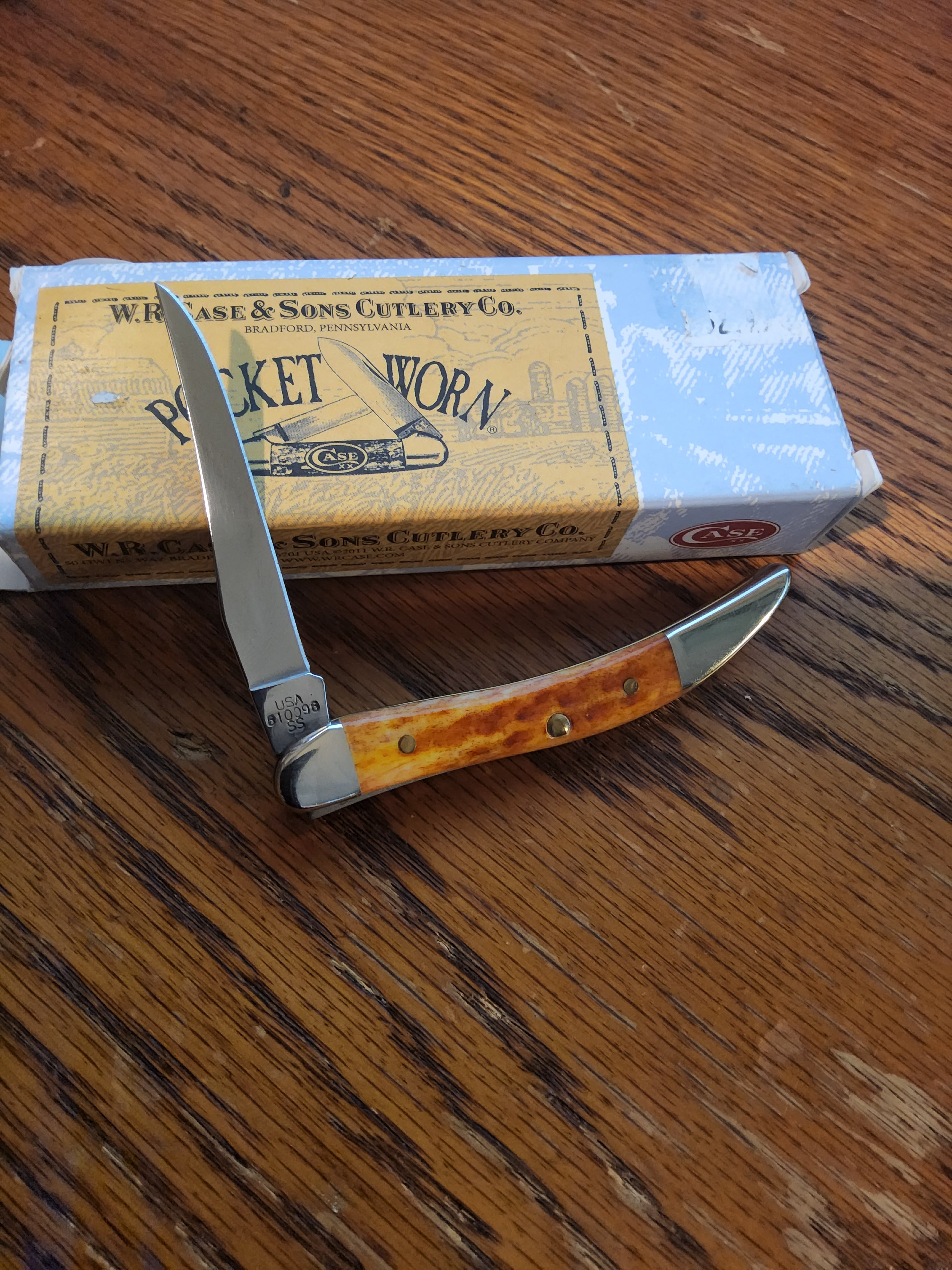 Case XX Harvest Orange Bone Small Texas Toothpick (610096 SS) - NIB