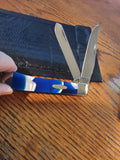 Case XX 1999 "One Dot" Blue & White Swirl Trapper (3254 SS)- Deep Cobalt Swirl