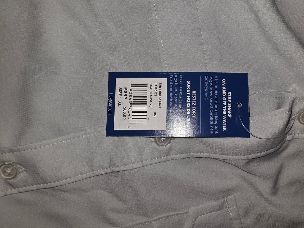 Huk Tide Point Short Sleeve Button Down Shirt Seagull XL