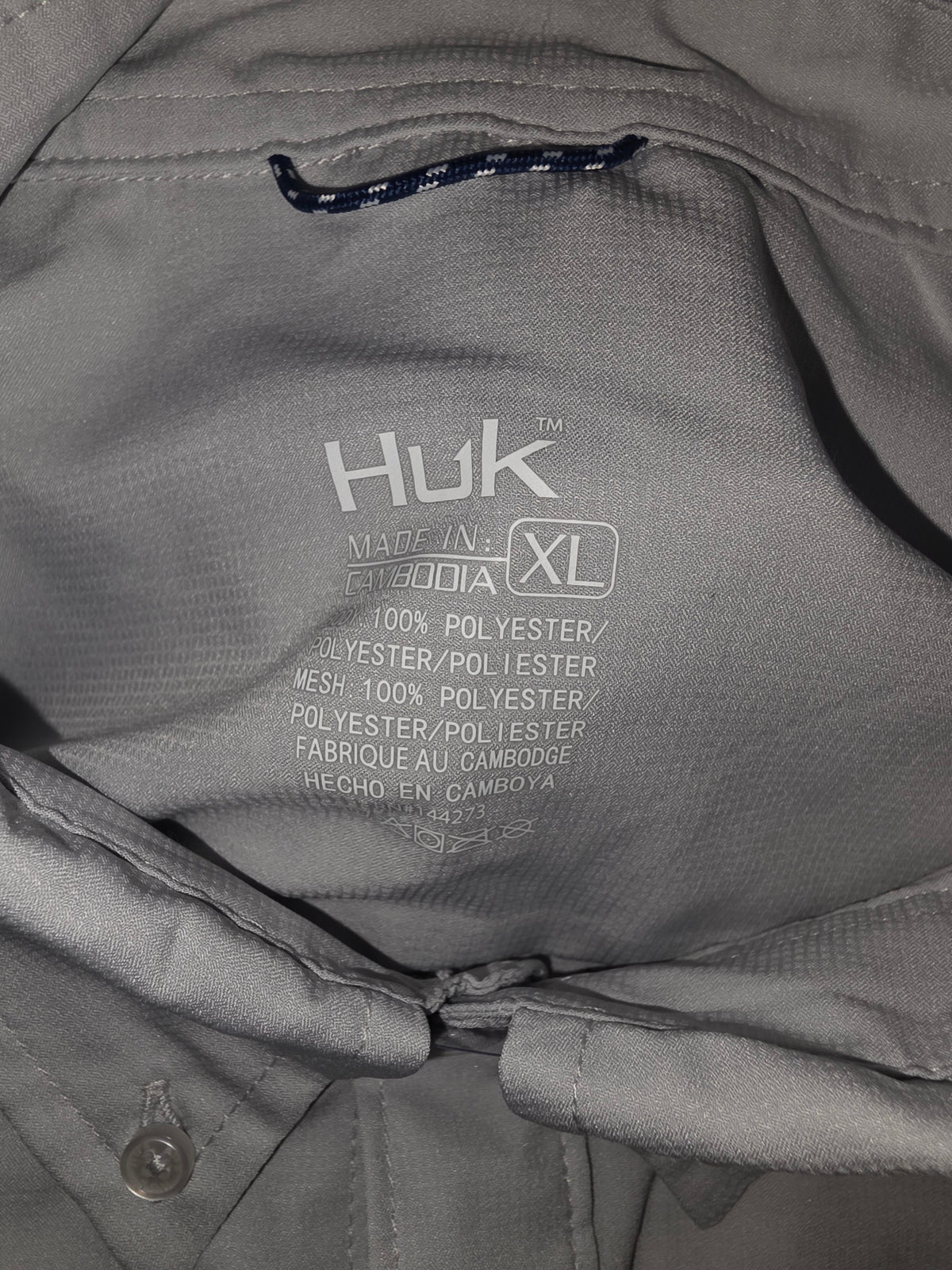 Huk Tide Point Short Sleeve Button Down Shirt Seagull XL